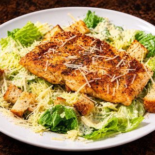 Caesar Salad with Grilled Salmon