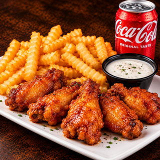 #8 5 Breaded Wings with Crinkle fries