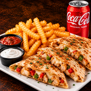 #5 Small Quesadilla with Crinkle fries